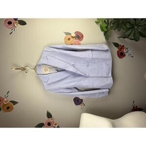 Brooks Brothers Red Fleece Blue Linen Cotton Blend Searsucker Jacket - Size - 0